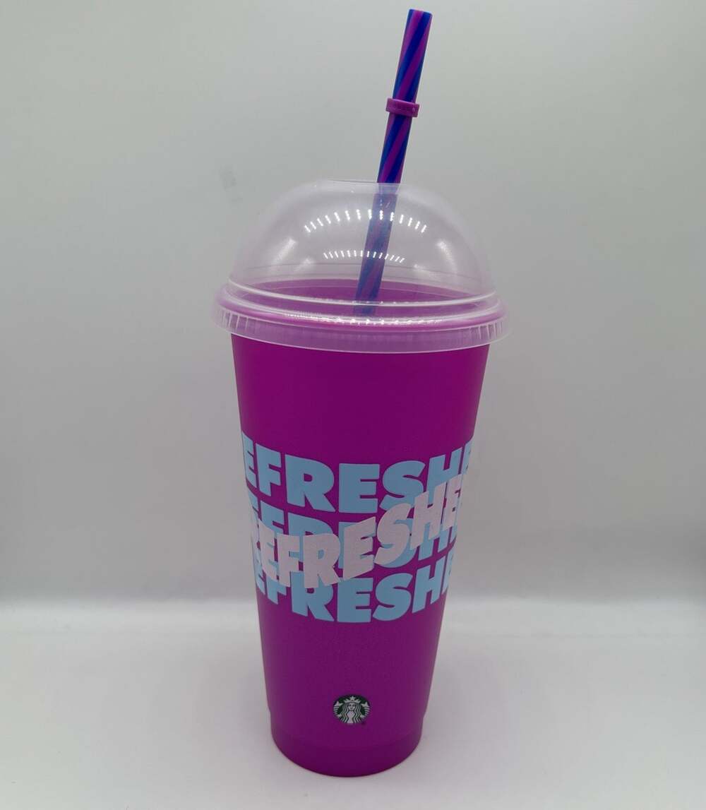New Starbucks Summer 2024 Reusable Cold Cup 24oz Venti Magenta Pink Fresh Dome